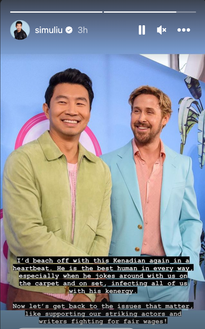 Simu Liu Responds To Claims He Clashed With Ryan Gosling At Barbie